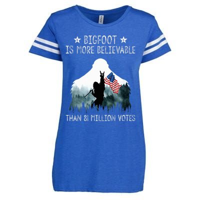 Bigfoot is More Believable Than 81 Million Votes USA Flag Enza Ladies Jersey Football T-Shirt