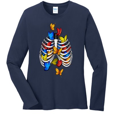 Butterflies In My Stomach Ladies Long Sleeve Shirt