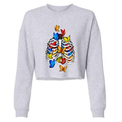 Butterflies In My Stomach Cropped Pullover Crew