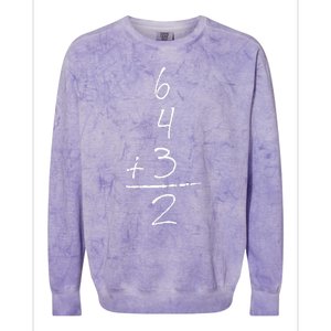 Baseball Inspired Math 6 4 3 2 Double Play Colorblast Crewneck Sweatshirt