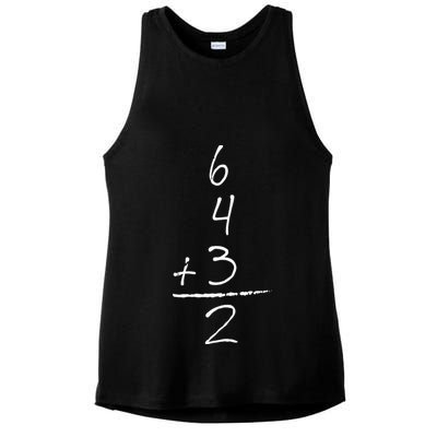 Baseball Inspired Math 6 4 3 2 Double Play Ladies PosiCharge Tri-Blend Wicking Tank