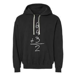 Baseball Inspired Math 6 4 3 2 Double Play Garment-Dyed Fleece Hoodie