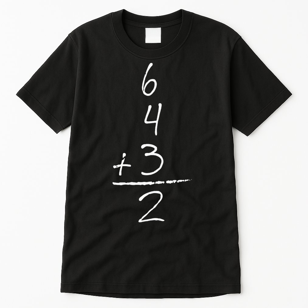 Baseball Inspired Math 6 4 3 2 Double Play Tall T-Shirt