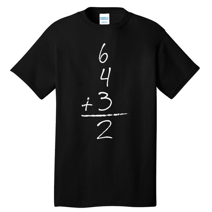 Baseball Inspired Math 6 4 3 2 Double Play Tall T-Shirt