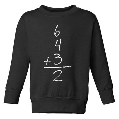 Baseball Inspired Math 6 4 3 2 Double Play Toddler Sweatshirt