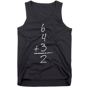 Baseball Inspired Math 6 4 3 2 Double Play Tank Top