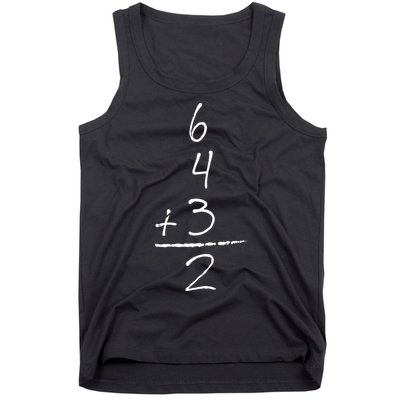 Baseball Inspired Math 6 4 3 2 Double Play Tank Top