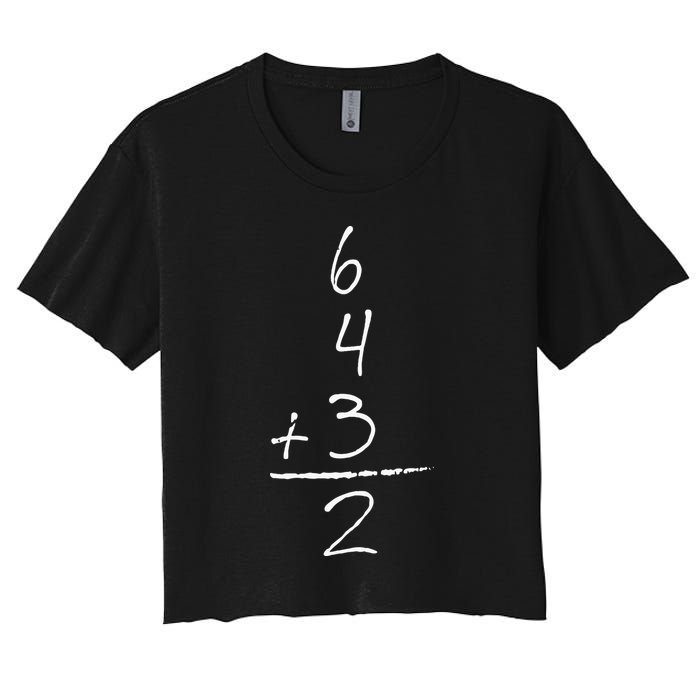Baseball Inspired Math 6 4 3 2 Double Play Women's Crop Top Tee