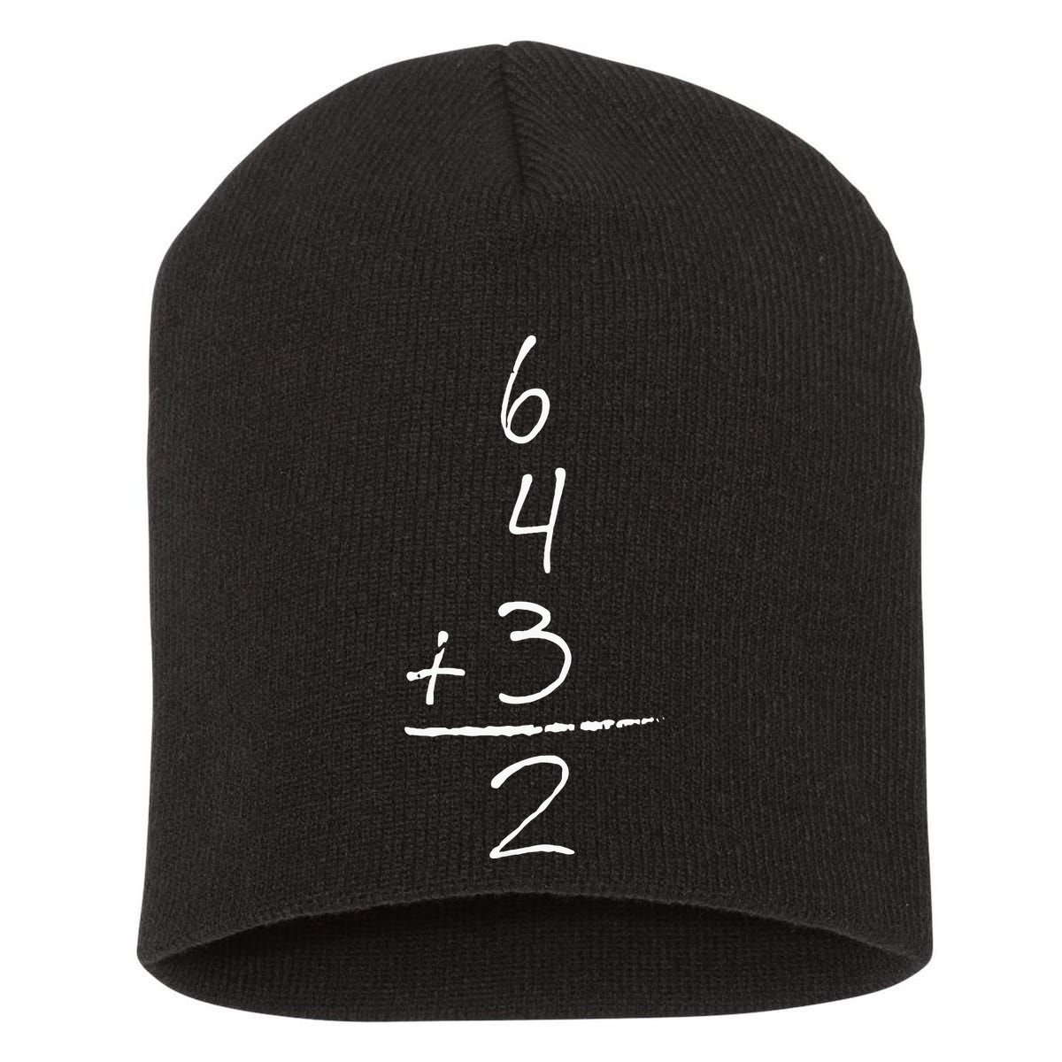 Baseball Inspired Math 6 4 3 2 Double Play Short Acrylic Beanie