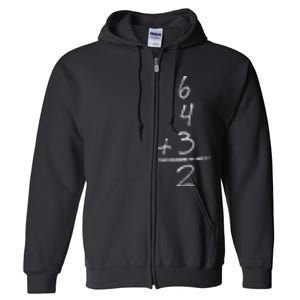 Baseball Inspired Math 6 4 3 2 Double Play Full Zip Hoodie