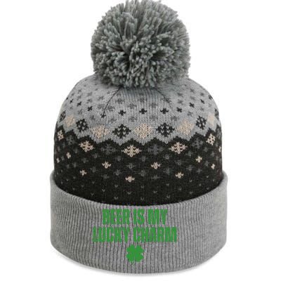 Beer Is My Lucky Charm Funny St Patricks Day The Baniff Cuffed Pom Beanie