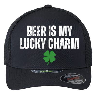 Beer Is My Lucky Charm Funny St Patricks Day Flexfit Unipanel Trucker Cap