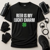 Beer Is My Lucky Charm Funny St Patricks Day Cooling Performance Crew T-Shirt