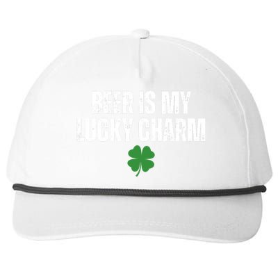 Beer Is My Lucky Charm Funny St Patricks Day Snapback Five-Panel Rope Hat