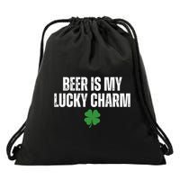 Beer Is My Lucky Charm Funny St Patricks Day Drawstring Bag