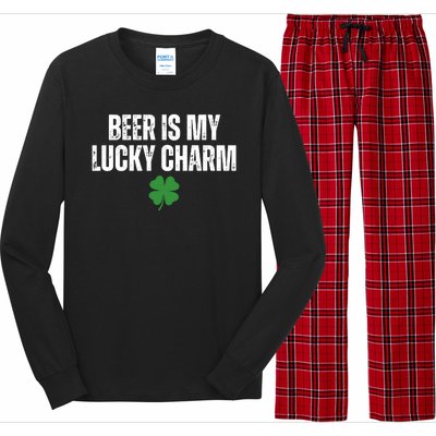 Beer Is My Lucky Charm Funny St Patricks Day Long Sleeve Pajama Set