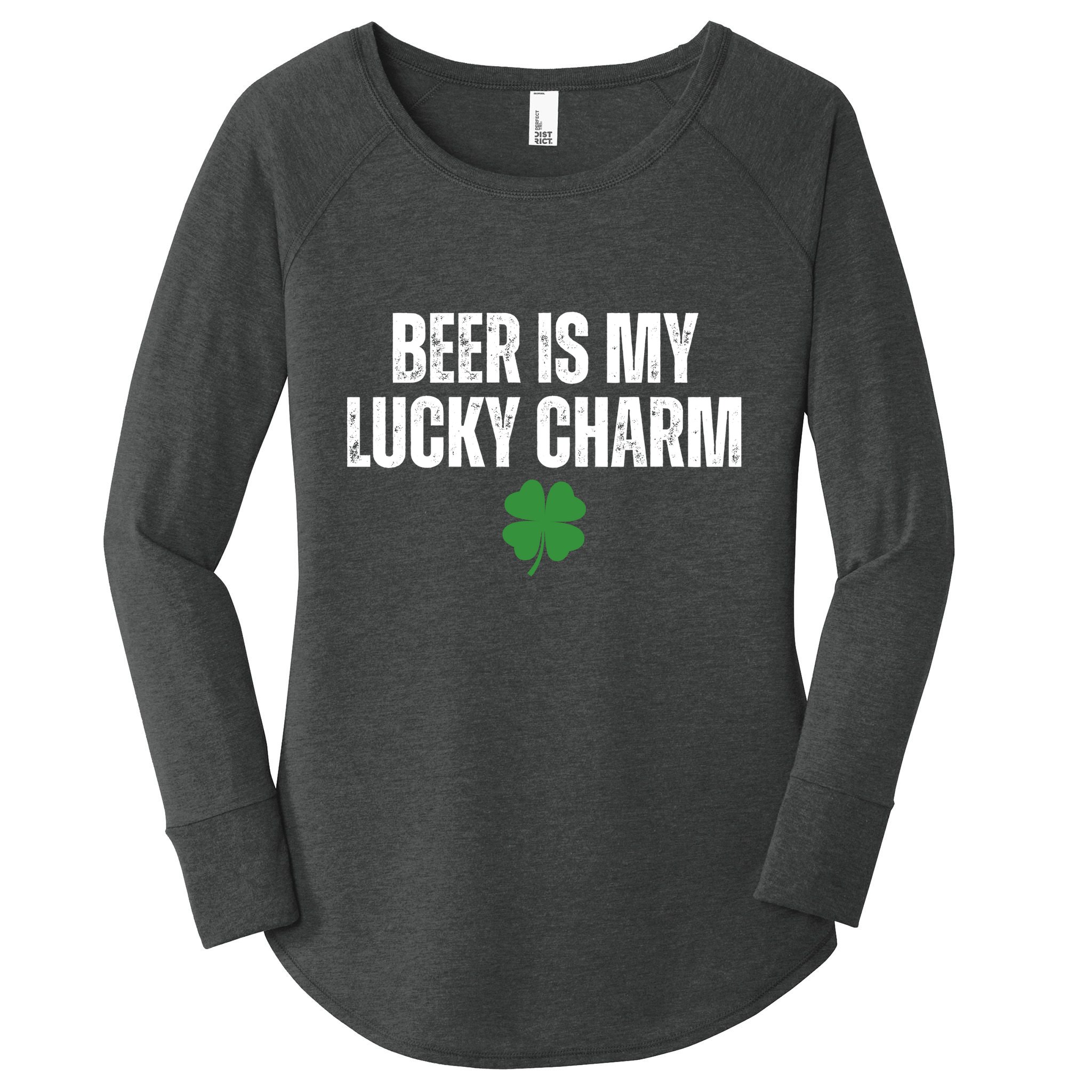 Beer Is My Lucky Charm Funny St Patricks Day Women's Perfect Tri Tunic Long Sleeve Shirt