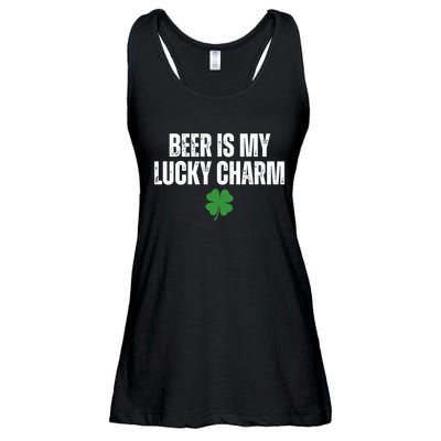 Beer Is My Lucky Charm Funny St Patricks Day Ladies Essential Flowy Tank