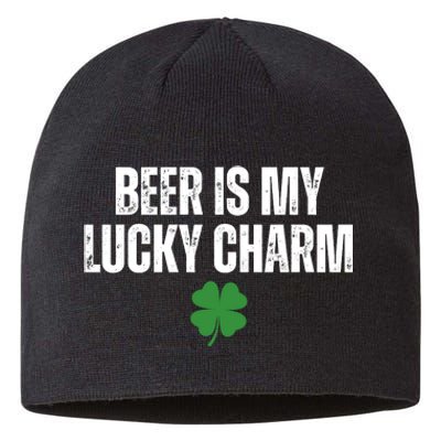 Beer Is My Lucky Charm Funny St Patricks Day Sustainable Beanie