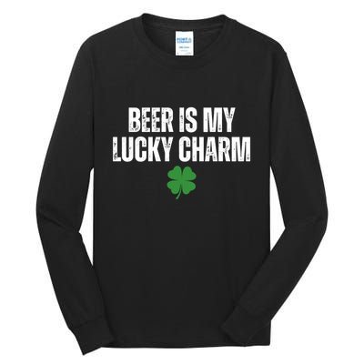 Beer Is My Lucky Charm Funny St Patricks Day Tall Long Sleeve T-Shirt