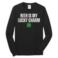 Beer Is My Lucky Charm Funny St Patricks Day Tall Long Sleeve T-Shirt