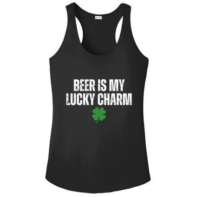 Beer Is My Lucky Charm Funny St Patricks Day Ladies PosiCharge Competitor Racerback Tank