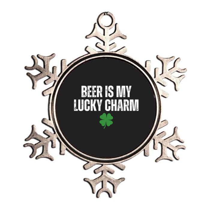 Beer Is My Lucky Charm Funny St Patricks Day Metallic Star Ornament