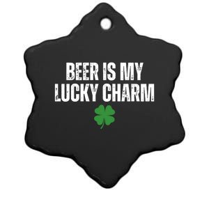 Beer Is My Lucky Charm Funny St Patricks Day Ceramic Star Ornament