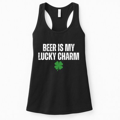 Beer Is My Lucky Charm Funny St Patricks Day Womens Tank Top