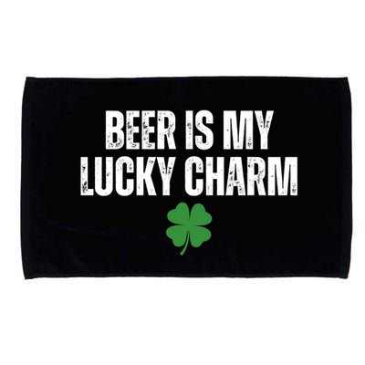 Beer Is My Lucky Charm Funny St Patricks Day Microfiber Hand Towel