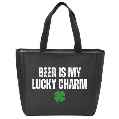 Beer Is My Lucky Charm Funny St Patricks Day Zip Tote Bag