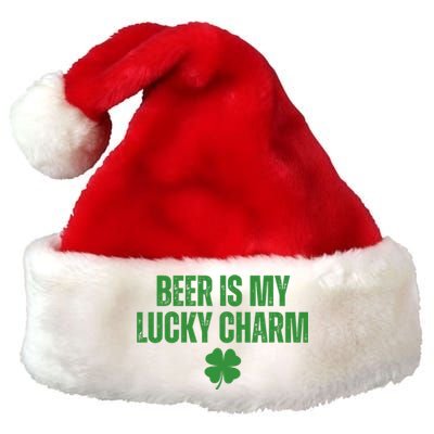 Beer Is My Lucky Charm Funny St Patricks Day Premium Christmas Santa Hat