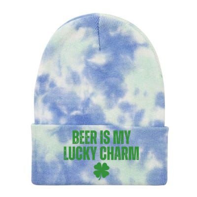 Beer Is My Lucky Charm Funny St Patricks Day Tie Dye 12in Knit Beanie