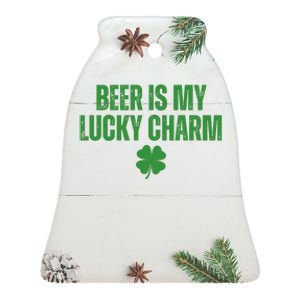 Beer Is My Lucky Charm Funny St Patricks Day Ceramic Bell Ornament