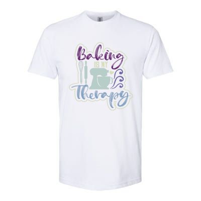 Baking Is My Therapy Funny Baker Patisserie Lover Clothing Cute Gift Softstyle CVC T-Shirt