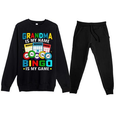 Bingo Is My Funny Bingo Grandma Player Women Mother's Day Premium Crewneck Sweatsuit Set