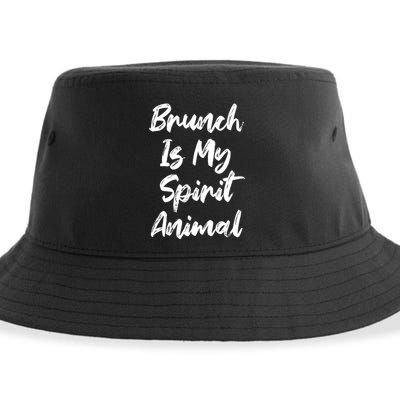 Brunch Is My Spirit Animal Funny Breakfast Lunch Parody Joke Gift Sustainable Bucket Hat