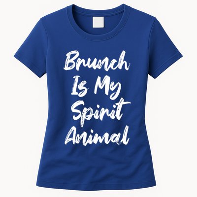 Brunch Is My Spirit Animal Funny Breakfast Lunch Parody Joke Gift Womens T-Shirt