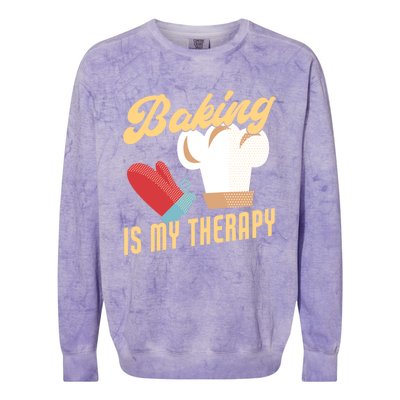 Baking Is My Therapy Funny Baker Gift Colorblast Crewneck Sweatshirt