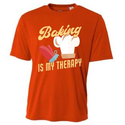 Baking Is My Therapy Funny Baker Gift Cooling Performance Crew T-Shirt