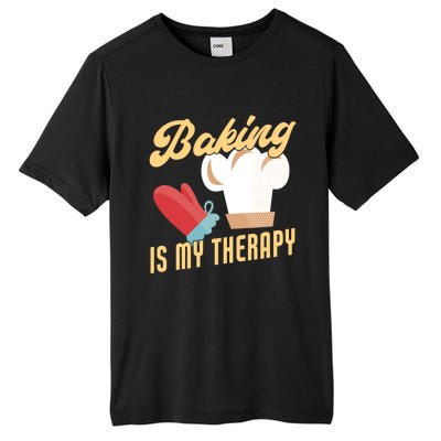 Baking Is My Therapy Funny Baker Gift Tall Fusion ChromaSoft Performance T-Shirt