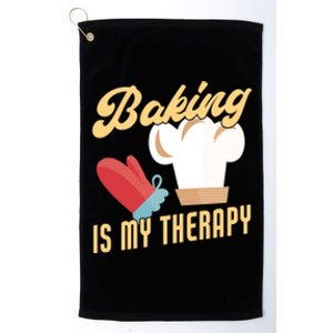 Baking Is My Therapy Funny Baker Gift Platinum Collection Golf Towel