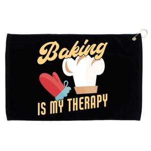 Baking Is My Therapy Funny Baker Gift Grommeted Golf Towel