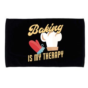 Baking Is My Therapy Funny Baker Gift Microfiber Hand Towel