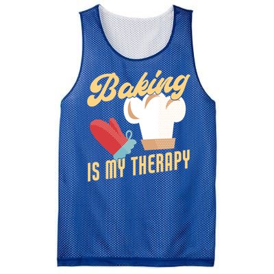 Baking Is My Therapy Funny Baker Gift Mesh Reversible Basketball Jersey Tank