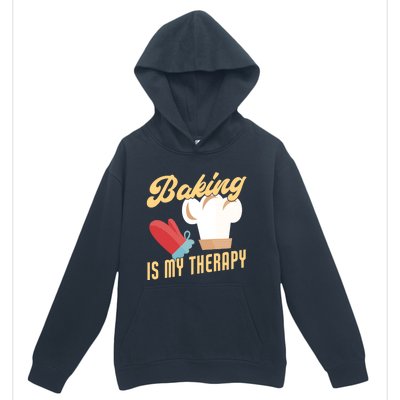 Baking Is My Therapy Funny Baker Gift Urban Pullover Hoodie