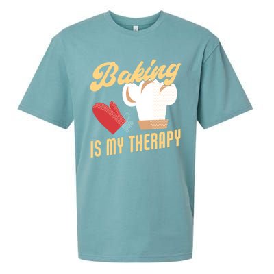 Baking Is My Therapy Funny Baker Gift Sueded Cloud Jersey T-Shirt