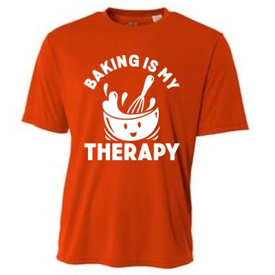 Baking Is My Therapy Bakers Funny Baking Lovers Bakery Owner Meaningful Gift Cooling Performance Crew T-Shirt