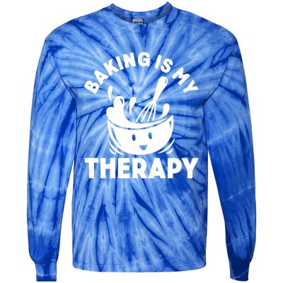 Baking Is My Therapy Bakers Funny Baking Lovers Bakery Owner Meaningful Gift Tie-Dye Long Sleeve Shirt