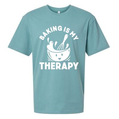 Baking Is My Therapy Bakers Funny Baking Lovers Bakery Owner Meaningful Gift Sueded Cloud Jersey T-Shirt